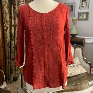 Maeve Rust Lace Front Top Size 0